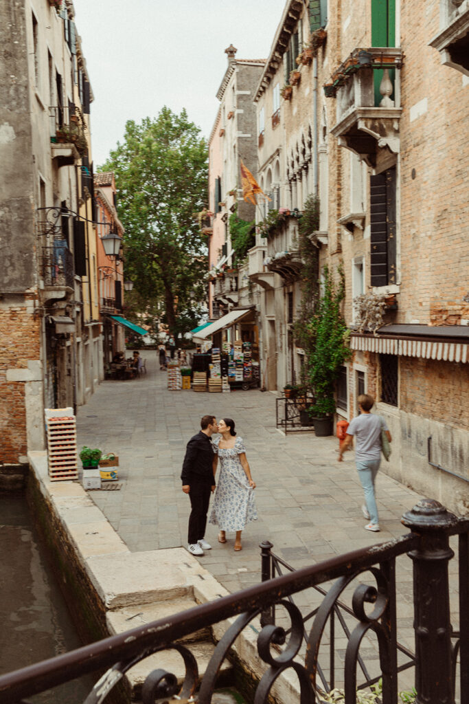 A destination engagement session in the streets of Venice, Italy.